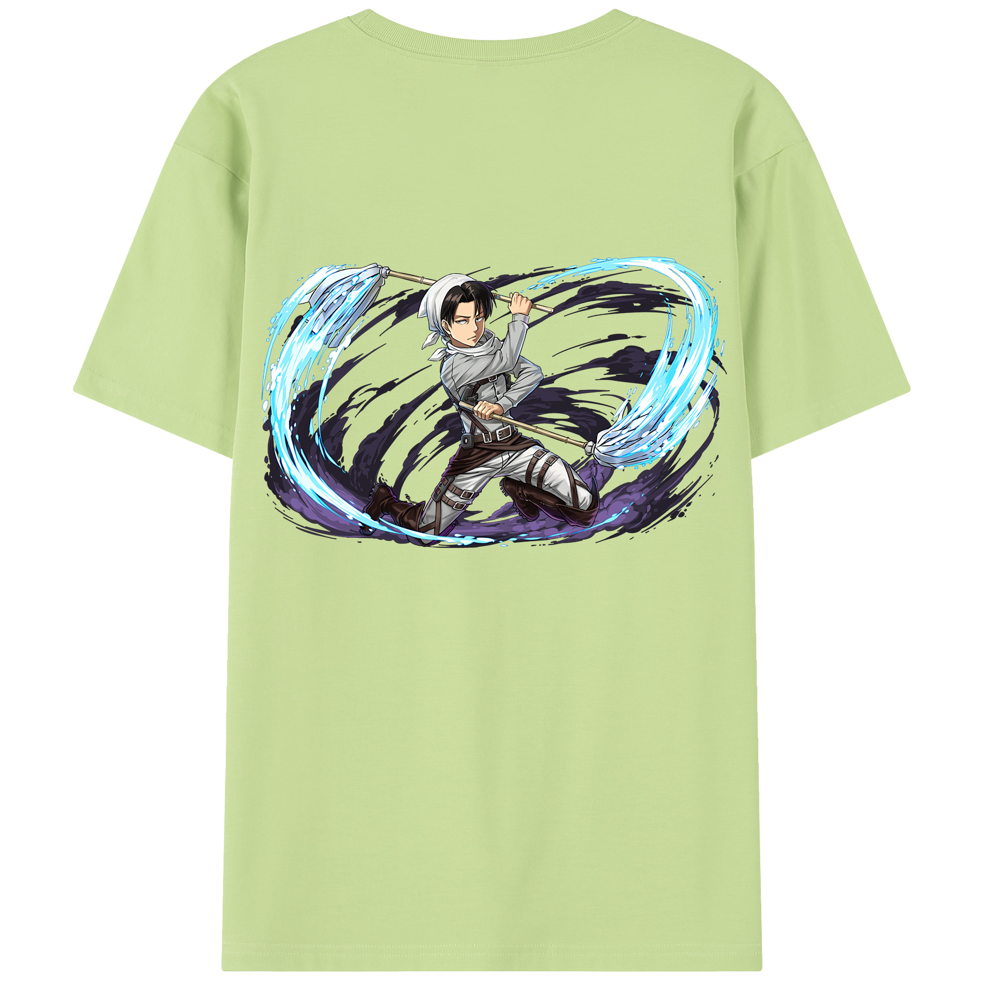 （画像用） 進撃の巨人 リヴァイ·アッカーマン Attack on Titan Levi Ackerman 綿100％半袖Tシャツ（背面プリント）